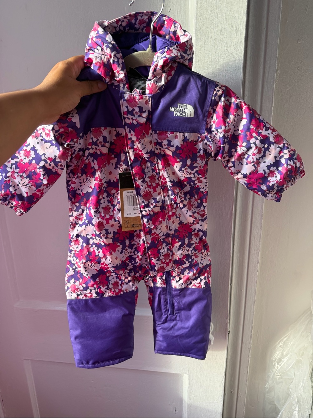 NWT The North Face Baby Freedom Snowsuit Floral Purple 3-6M Winter One Piece